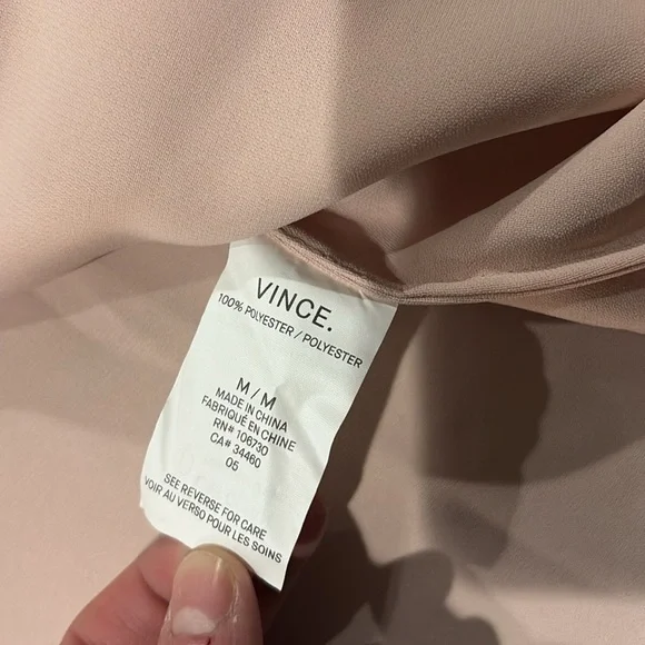 Vince Women's Pink Light Pink Sleeveless Zipper Top Size medium - Picture 6 of 6